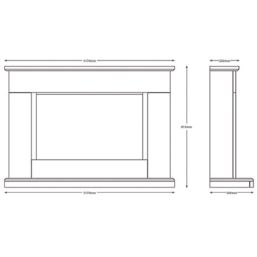 Be Modern Hansford Electric Fireplace Grey Painted-Effect 1170mm x 300mm x 815mm