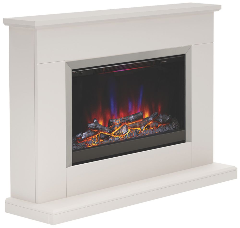 Be Modern Hansford Electric Fireplace Grey Painted-Effect 1170mm x ...