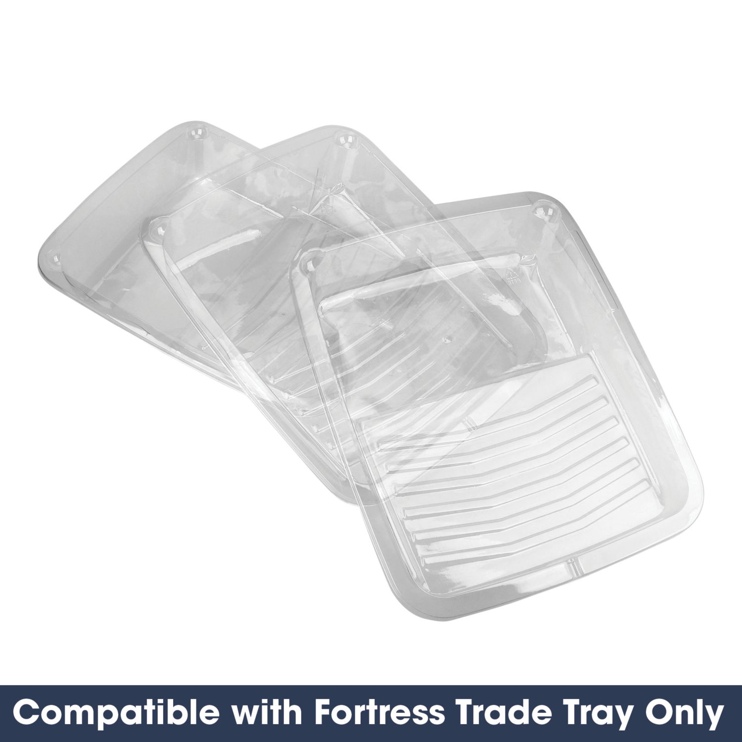 Fortress Trade 12" Roller Tray Liners Transparent 3 Pack (723VG)