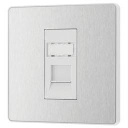 British General Evolve 1-Gang RJ45 Ethernet Socket Brushed Steel with ...