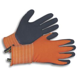 ClipGlove Landscaper   Polyester & Latex Gardening Gloves Navy / Orange Large