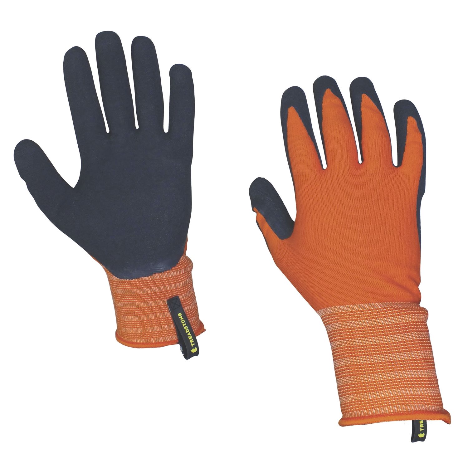 ClipGlove Landscaper - Men's Large Polyester & Latex Gardening Gloves Navy / Orange Large (723YE)