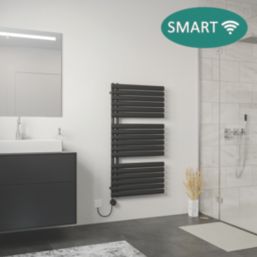 Ximax 1164mm x 600mm 2048BTU Black Flat Electric Towel Radiator