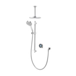 Aqualisa Optic Q Gravity-Pumped Rear-Fed Chrome Thermostatic Dual Outlet Smart Shower with Ceiling-Fixed Head