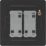 British General Evolve 20A 16AX 2-Gang 2-Way Light Switch  Grey