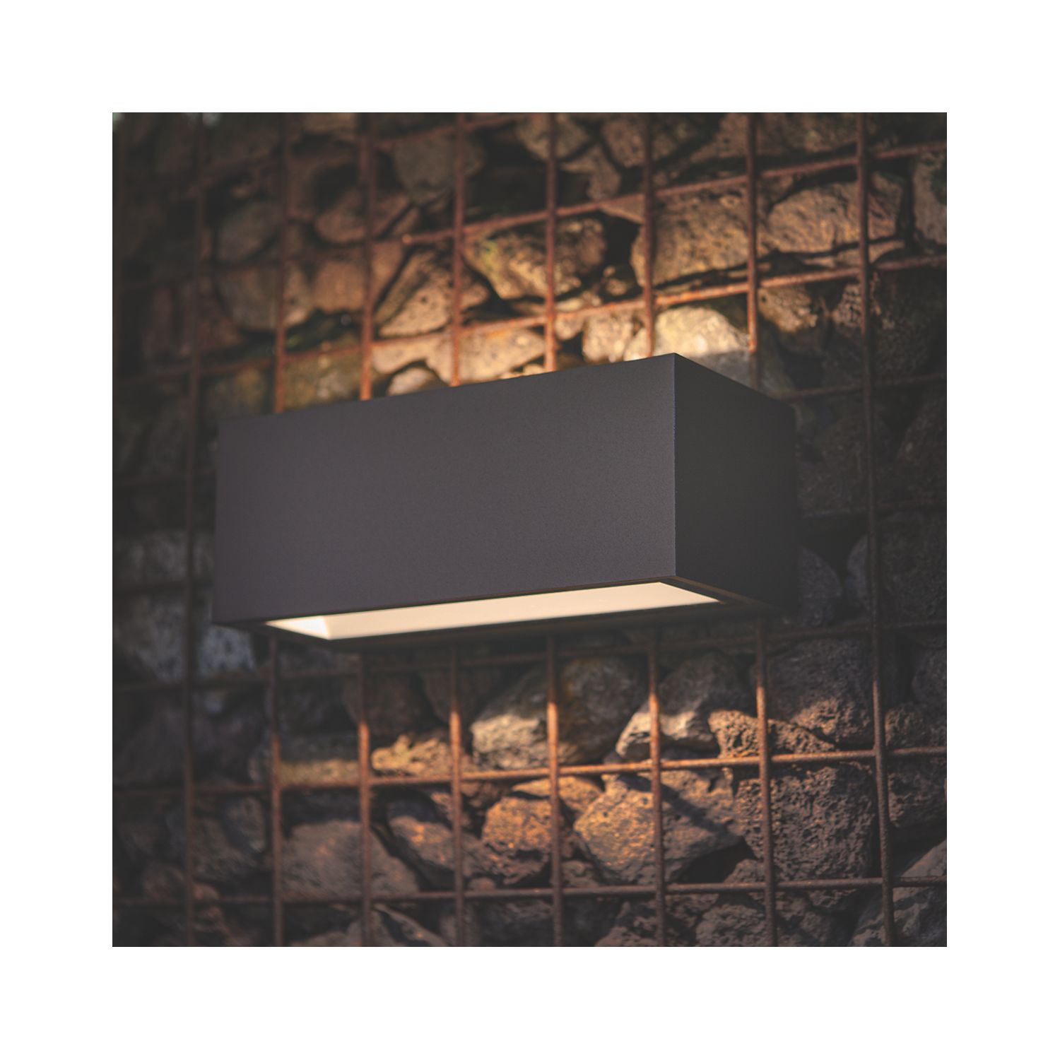 Lutec Gemini Outdoor LED Wall Light Black 15W 1300lm (724EF)
