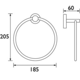 Bristan Round Towel Ring Chrome-Plated