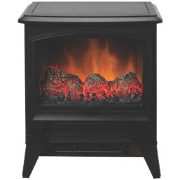 Dimplex Casper Black Electric Stove with Built-In Fan Heater 440mm x 571mm