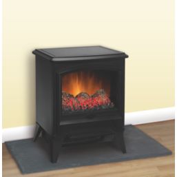 Dimplex Casper Black Electric Stove with Built-In Fan Heater 440mm x 571mm