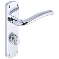 Smith & Locke Corfe Fire Rated WC Door Handles Pair Polished Chrome