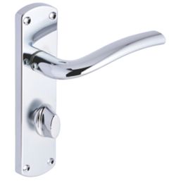 Smith & Locke Corfe Fire Rated WC Door Handles Pair Polished Chrome