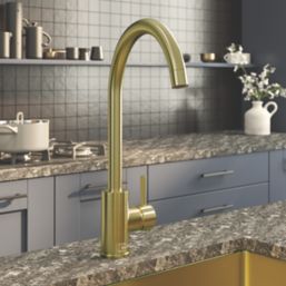 ETAL Holly Single Lever Kitchen Mixer Tap Brushed Brass