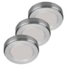 Sensio Hype TrioTone Round LED Under Cabinet Lights Steel 6W 170 - 190lm 3 Pack