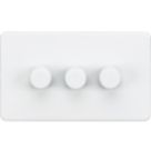 Knightsbridge  3-Gang 2-Way LED Intelligent Dimmer Switch  Matt White