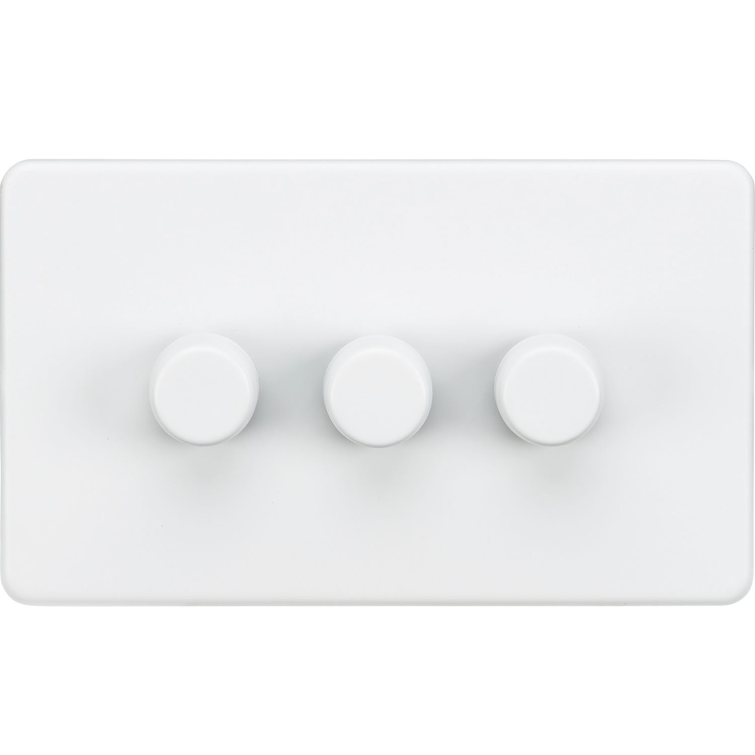 Knightsbridge 3-Gang 2-Way LED Intelligent Dimmer Switch Matt White (724PX)