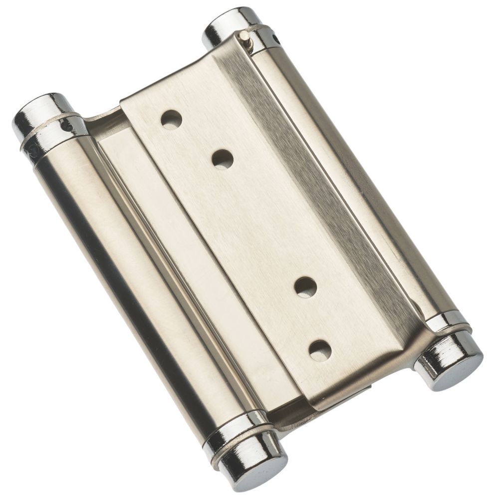 Smith & Locke Satin Nickel Spring Hinge 102mm x 137mm Screwfix