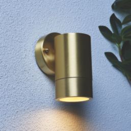 Zink Brac Outdoor Up or Down Wall Light Fitting Brass