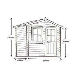 Shire Avesbury 1 7' x 7' (Nominal) Apex Timber Log Cabin