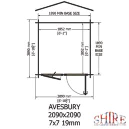 Shire Avesbury 1 7' x 7' (Nominal) Apex Timber Log Cabin