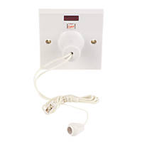 LAP  50A 1-Way Pull Cord Switch White with Neon