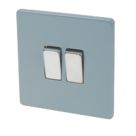 Varilight  10AX 2-Gang 2-Way Light Switch  Sky Blue