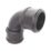 FloPlast Cast Iron Effect Push-Fit 92.5° Double Socket Bend Black 110mm