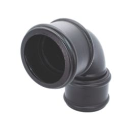 FloPlast Cast Iron Effect Push-Fit 92.5° Double Socket Bend Black 110mm