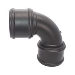 FloPlast Cast Iron Effect Push-Fit 92.5° Double Socket Bend Black 110mm