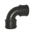 FloPlast Cast Iron Effect Push-Fit 92.5° Double Socket Bend Black 110mm