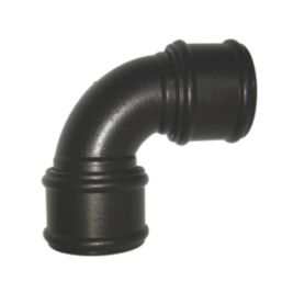 FloPlast Cast Iron Effect Push-Fit 92.5° Double Socket Bend Black 110mm