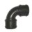 FloPlast Cast Iron Effect Push-Fit 92.5° Double Socket Bend Black 110mm