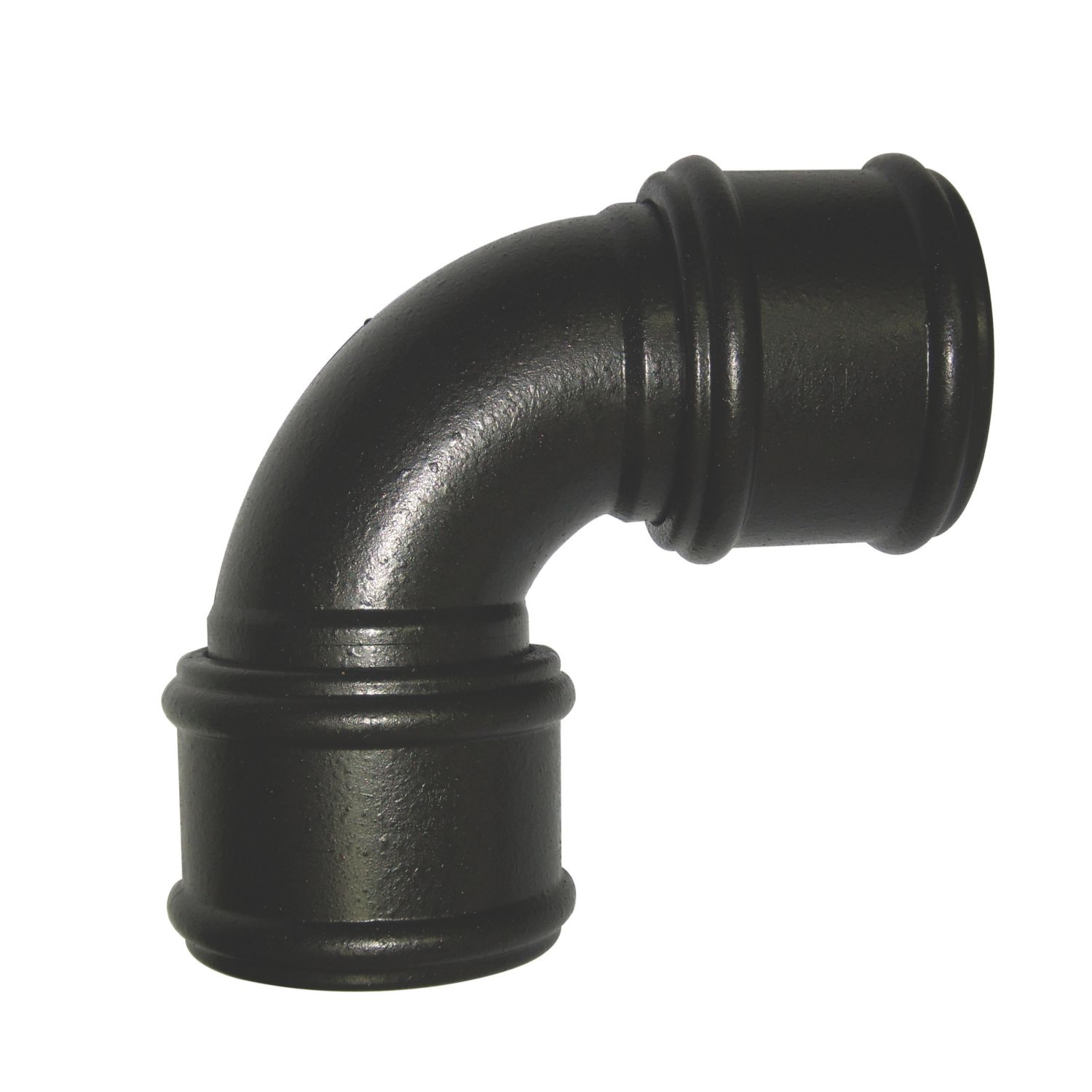 FloPlast Cast Iron Effect Push-Fit 92.5° Double Socket Bend Black 110mm (72563)