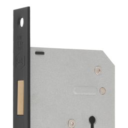 Smith & Locke  3 Lever Matt Black Deadlock 76mm Case - 57mm Backset