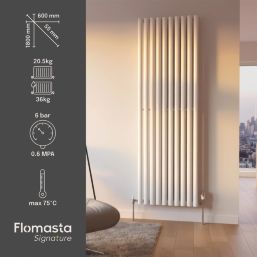 Flomasta  1800mm x 600mm 4174BTU White Vertical Designer Radiator
