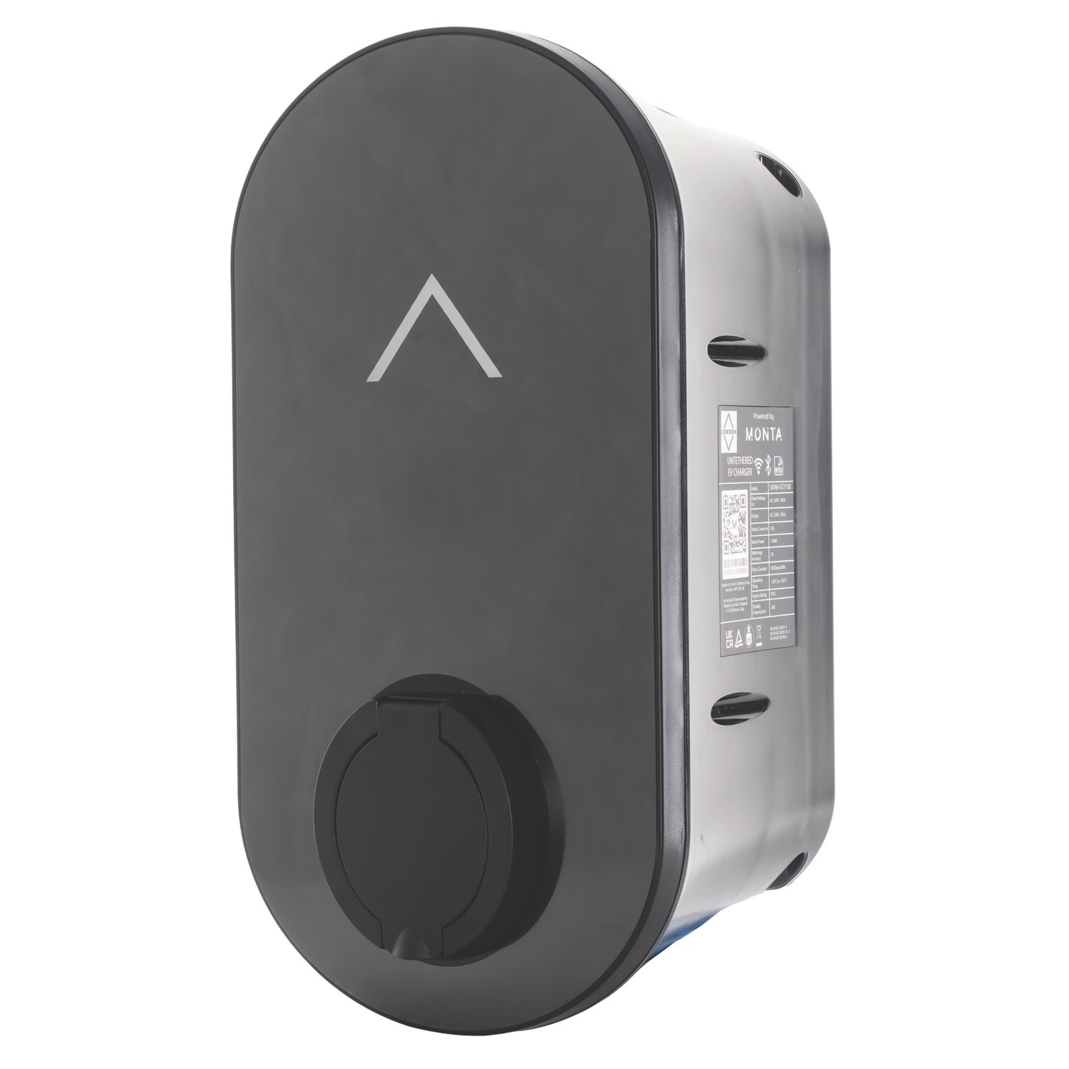Lewden Siena 1 Port 7.4kW Mode 3 Type 2 Socket Untethered EV Charger with 4G Communication Black (725EH)