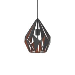 Eglo Carlton 1 Pendant Light 31cm Diameter Black & Copper