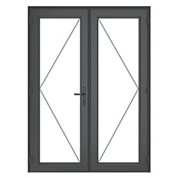 Crystal  Anthracite Grey Triple-Glazed uPVC French Door Set 2055mm x 1590mm