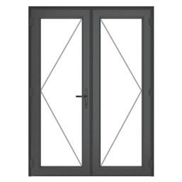 Crystal  Anthracite Grey Triple-Glazed uPVC French Door Set 2055mm x 1590mm