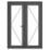 Crystal  Anthracite Grey Triple-Glazed uPVC French Door Set 2055mm x 1590mm