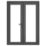 Crystal  Anthracite Grey Triple-Glazed uPVC French Door Set 2055mm x 1590mm