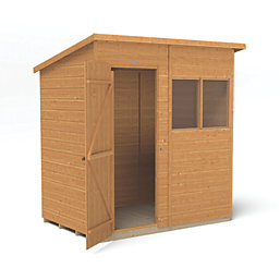 Forest Delamere 6' x 4' (Nominal) Pent Shiplap T&G Timber Shed with Base