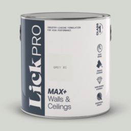 LickPro Max+ 2.5Ltr Grey 01 Matt Emulsion  Paint