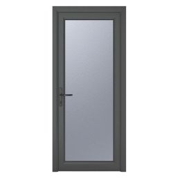 Crystal  Fully Glazed 1-Obscure Light Right-Handed Anthracite Grey uPVC Back Door 2090mm x 890mm