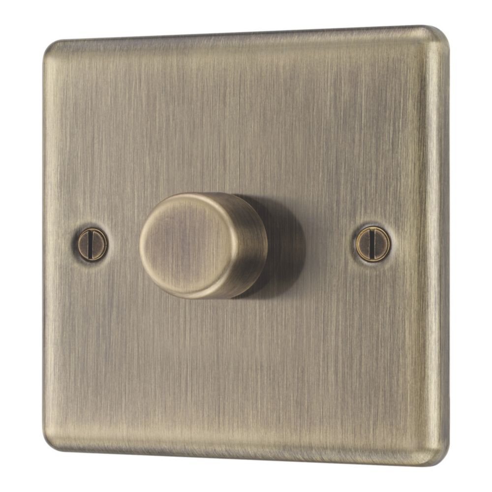 LAP 1-Gang 2-Way LED Dimmer Switch Antique Brass with Colour-Matched ...