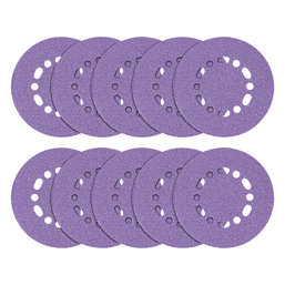 Trend  AB/150/80Z 80 Grit 8-Hole Punched Multi-Material Sanding Discs 150mm 10 Pack