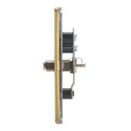 Contactum Lyric 1-Gang F-Type Satellite Socket Brushed Brass with Black Inserts