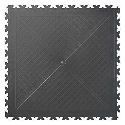 Garage Floor Tile Company X Joint Single Garage Interlocking Floor Tile Pack Black / Graphite 13m² 57 Pieces