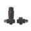 Towelrads  15mm x 1/2" Black Angled Modern Thermostatic Radiator Valve & Lockshield