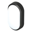 4lite Pylus Outdoor Oval LED Bulkhead Black 12W 1100lm