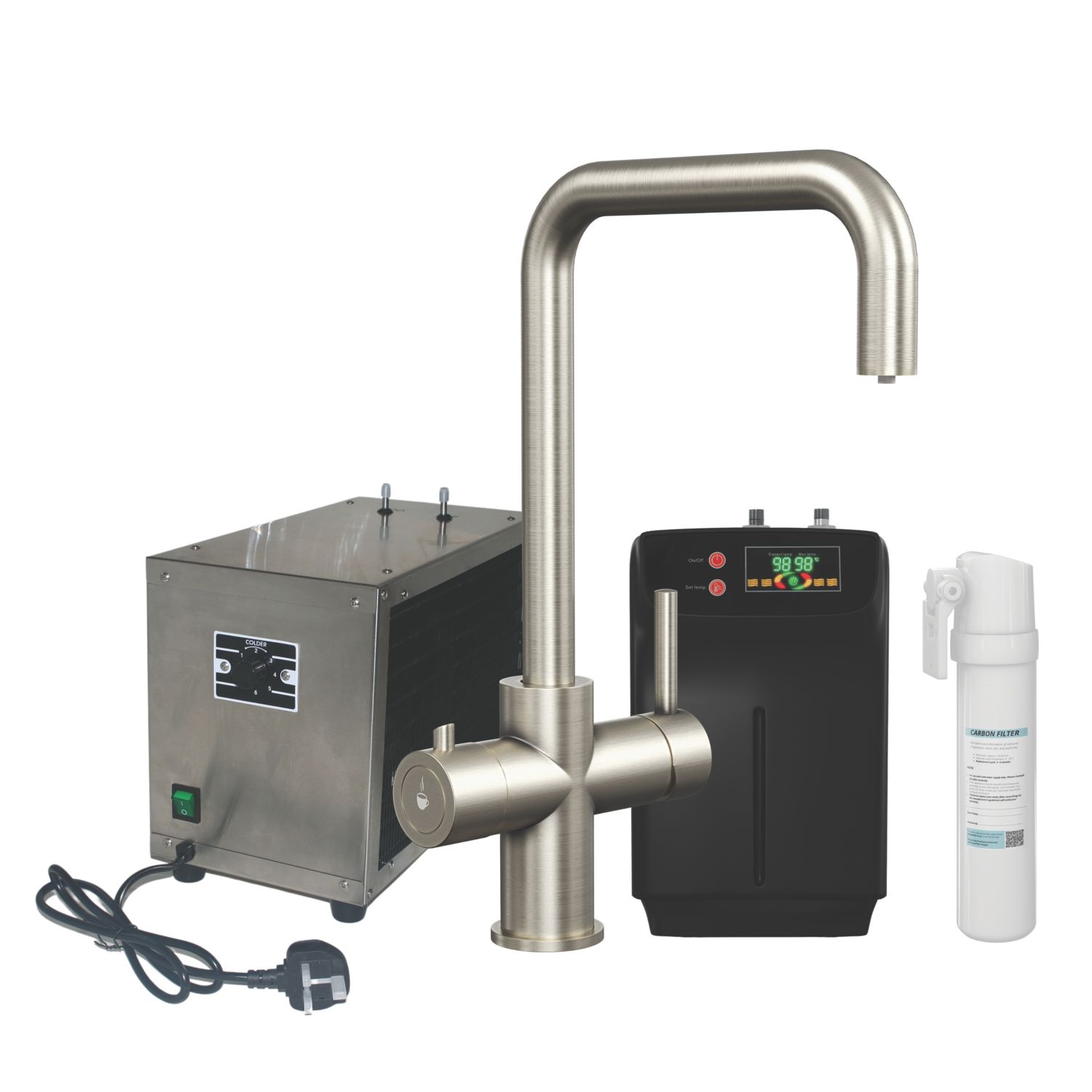 ETAL Elise 4 in 1 Instant Boiling & Chilled Water Kit Brushed Steel (725VN)